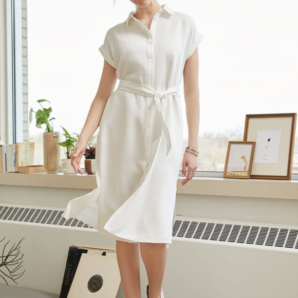 NWT Short Sleeve Midi Shirt Dress - Picture 2 of 6